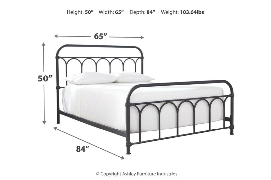 Nashburg Black Queen Metal Bed - B280-681 - Gate Furniture