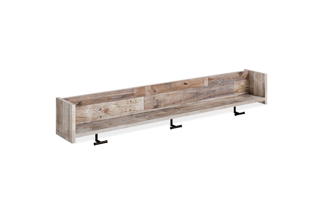 Neilsville Whitewash Wall Mounted Coat Rack with Shelf - EA2320-151 - Gate Furniture