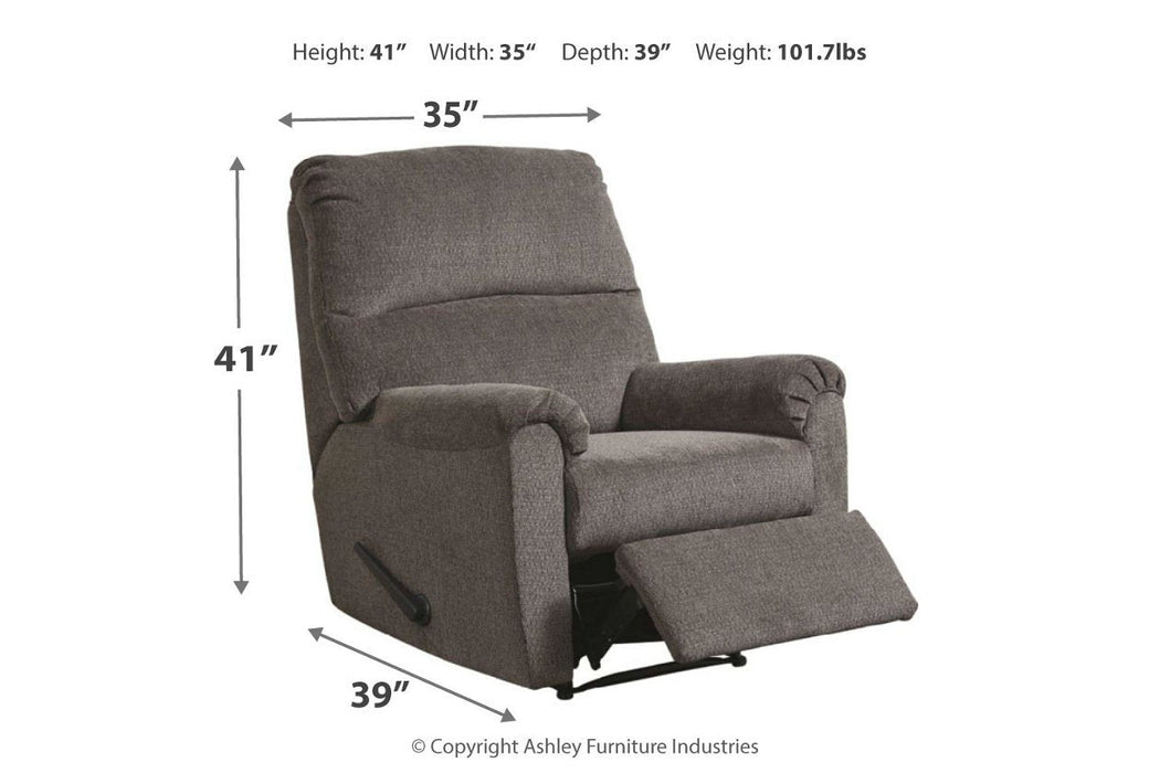 Nerviano Gray Recliner - 1080329 - Gate Furniture