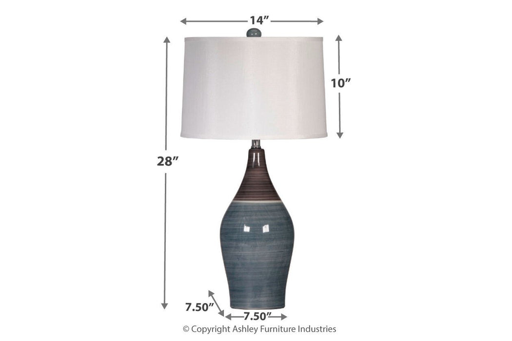 Niobe Multi Gray Table Lamp (Set of 2) - L123884 - Gate Furniture