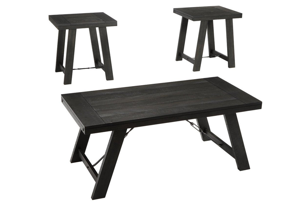 Noorbrook Black/Pewter Table (Set of 3) - T351-13 - Gate Furniture