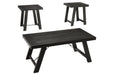 Noorbrook Black/Pewter Table (Set of 3) - T351-13 - Gate Furniture