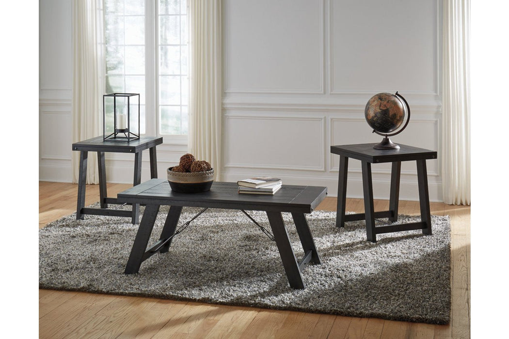 Noorbrook Black/Pewter Table (Set of 3) - T351-13 - Gate Furniture