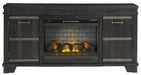 Noorbrook Black XL TV Stand w/Fireplace Option - Gate Furniture