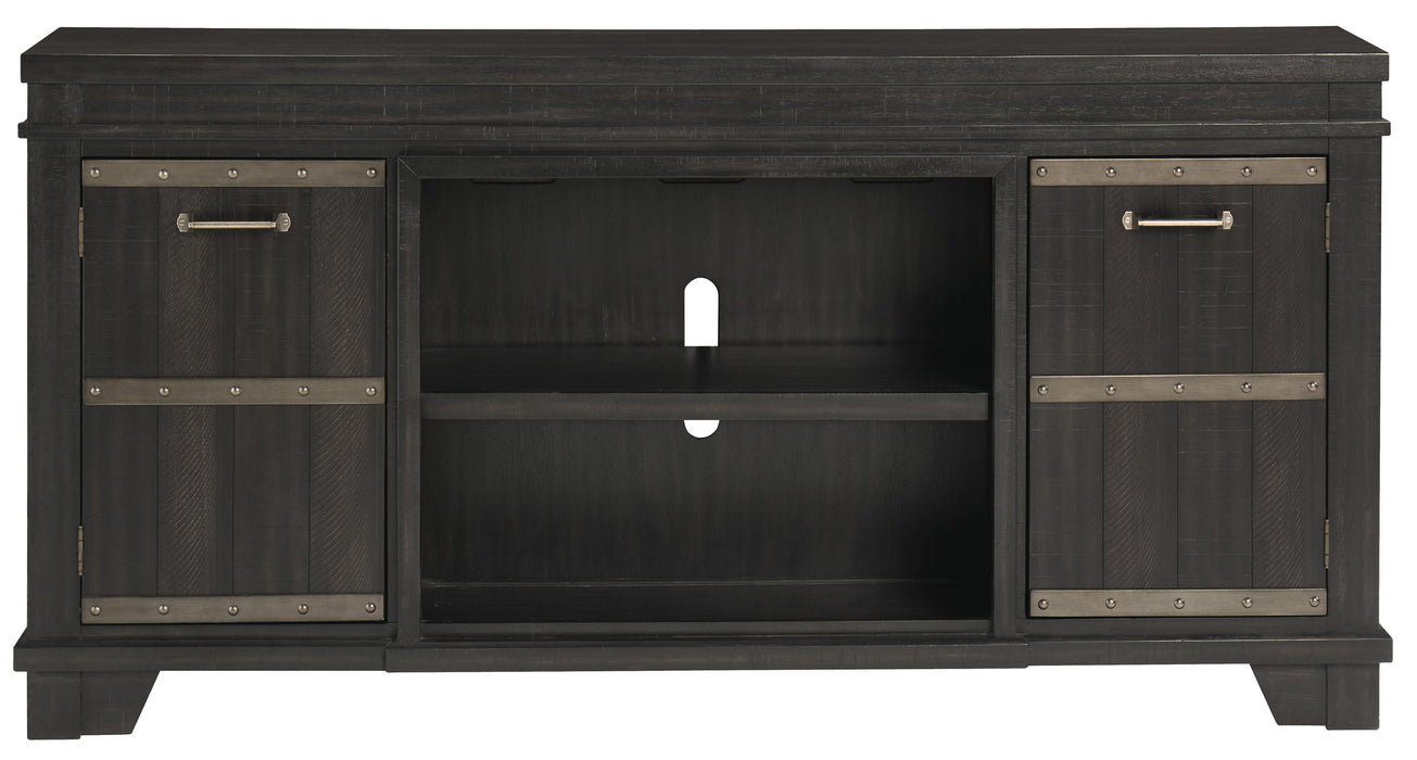 Noorbrook Black XL TV Stand w/Fireplace Option - Gate Furniture