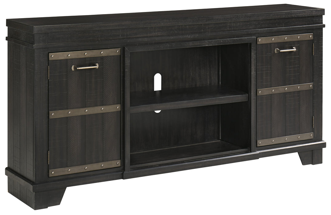 Noorbrook Black XL TV Stand w/Fireplace Option - Gate Furniture