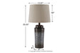 Norbert Gray Table Lamp (Set of 2) - L204064 - Gate Furniture
