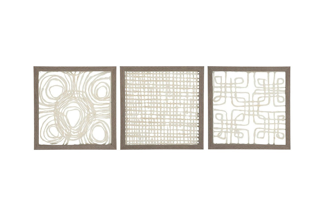 Odella Cream/Taupe Wall Decor (Set of 3) - A8010009 - Gate Furniture