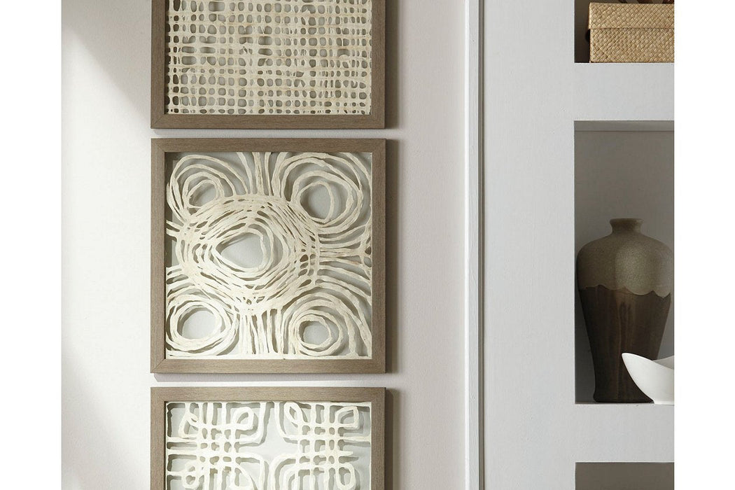 Odella Cream/Taupe Wall Decor (Set of 3) - A8010009 - Gate Furniture