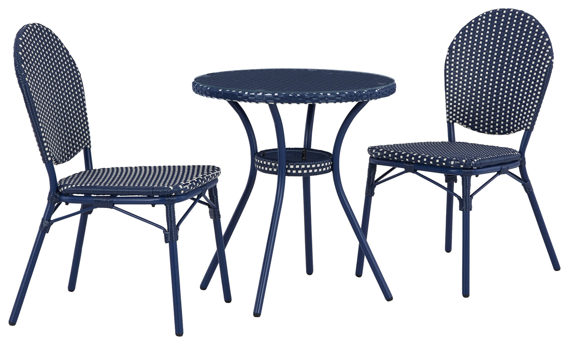 Odyssey Blue Outdoor Table and Chairs (Set of 3) - P216-050 - In Stock Furniture
