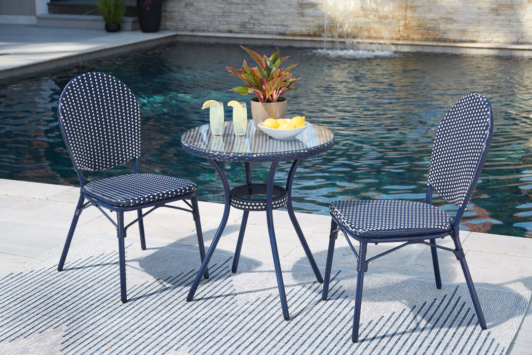 Odyssey Blue Outdoor Table and Chairs (Set of 3) - P216-050 - In Stock Furniture