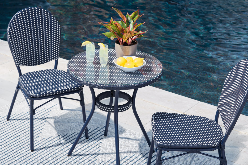 Odyssey Blue Outdoor Table and Chairs (Set of 3) - P216-050 - In Stock Furniture