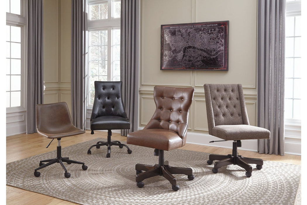 Office Chair Program Brown Home Office Desk Chair - H200-01 - Gate Furniture
