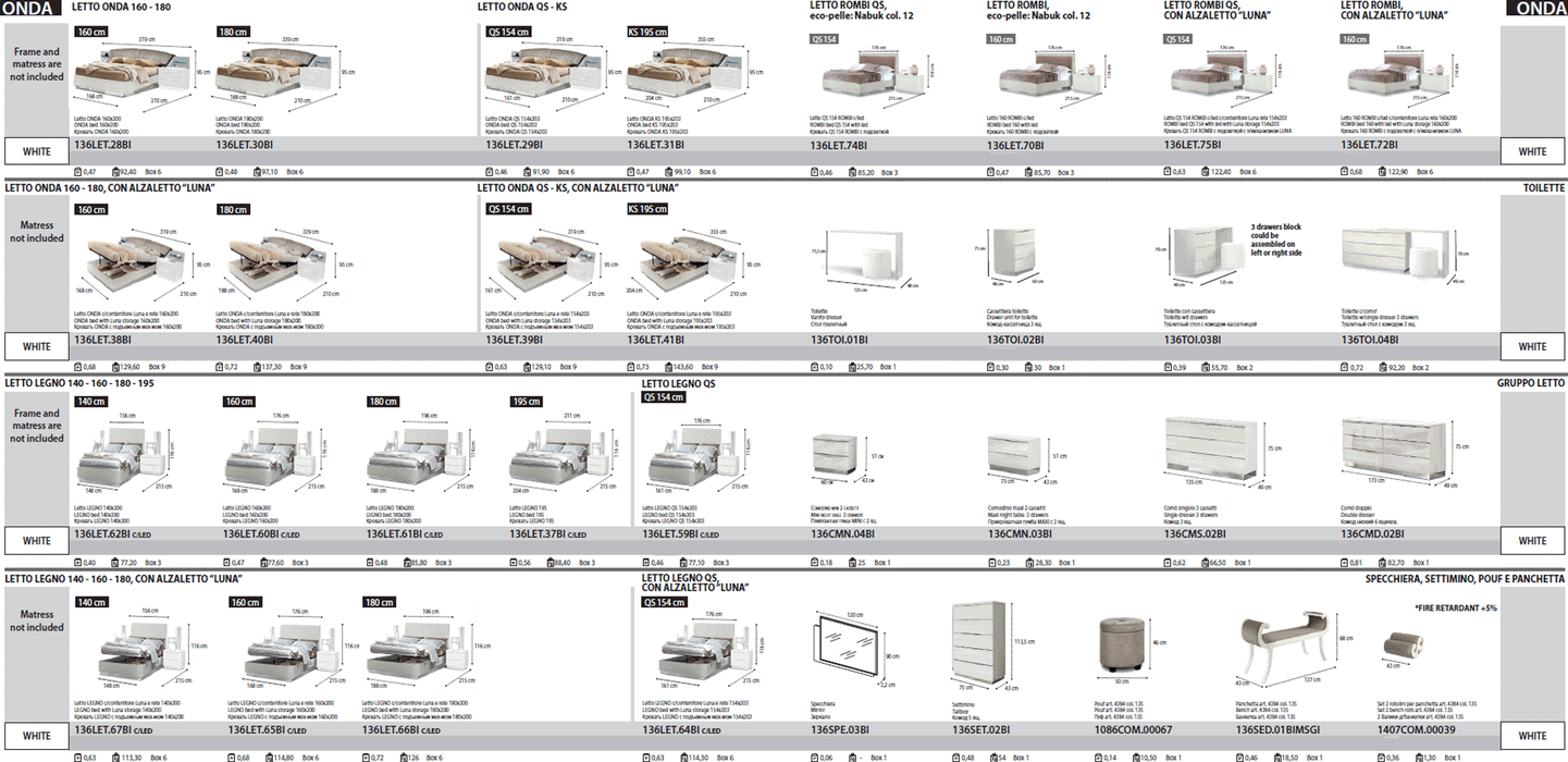 Onda Drop Bedroom White Set - Gate Furniture