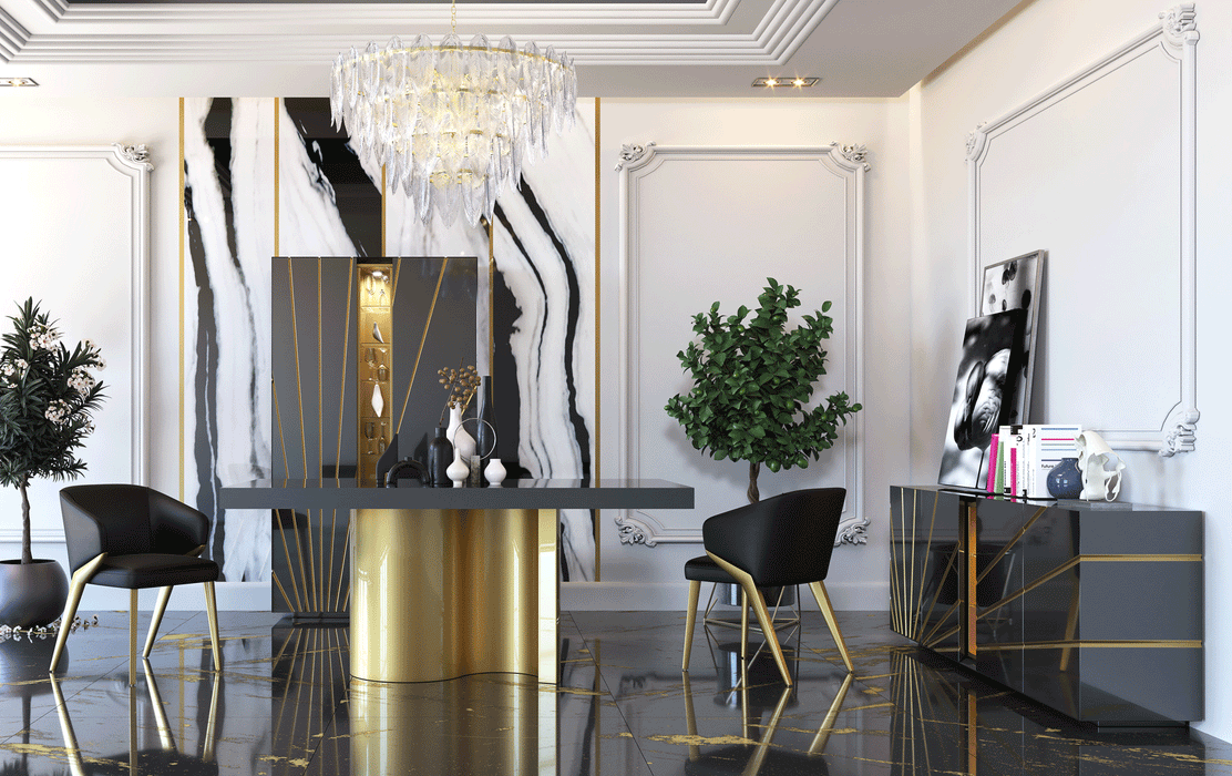 Oro Black Dining Room Set - Gate Furniture