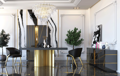 Oro Black Dining Room Set - Gate Furniture