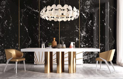 Oro White Dining Room Set - Gate Furniture