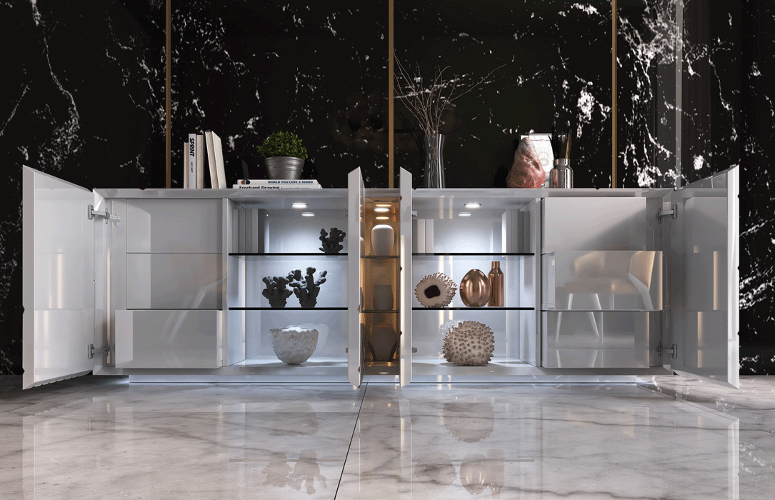 Oro White Dining Room Set - Gate Furniture