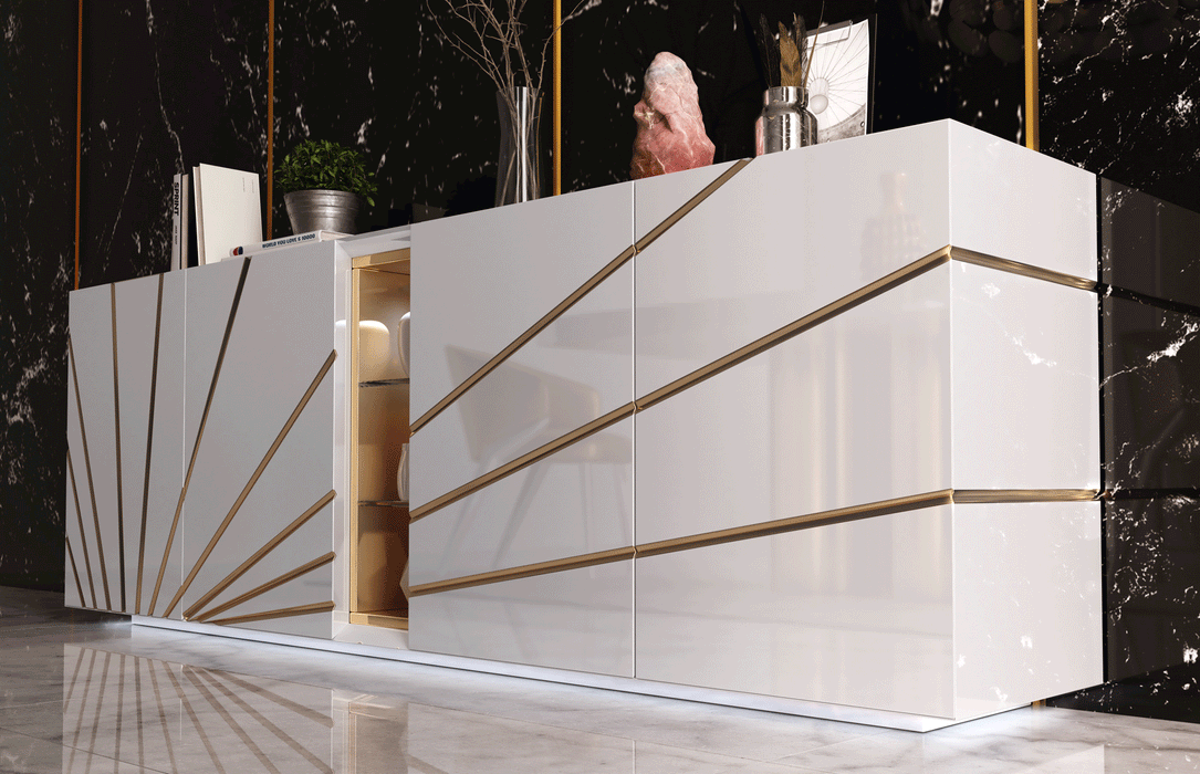 Oro White Dining Room Set - Gate Furniture