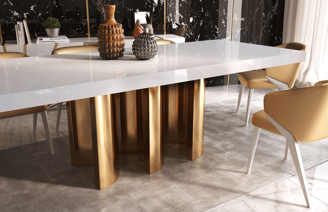 Oro White Dining Room Set - Gate Furniture