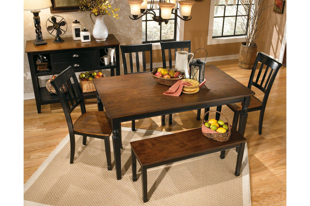 Owingsville Black/Brown Dining Bench - D580-00 - Gate Furniture