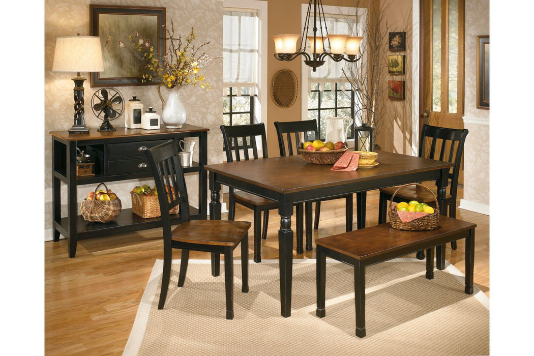 Owingsville Black/Brown Dining Bench - D580-00 - Gate Furniture