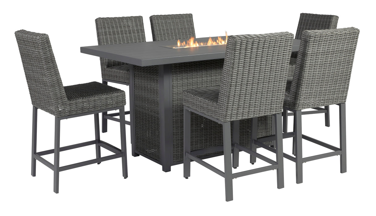 Palazzo Outdoor Counter Height Dining Table with 6 Barstools - Gate Furniture