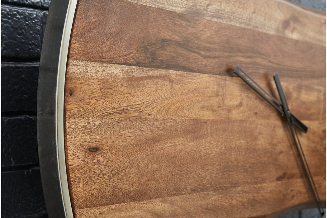 Panchali Brown/Silver Finish Wall Clock - A8010198 - Gate Furniture
