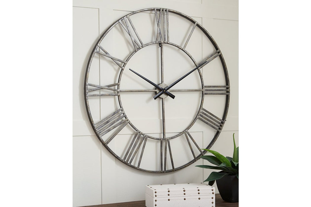 Paquita Antique Silver Wall Clock - A8010237 - Gate Furniture