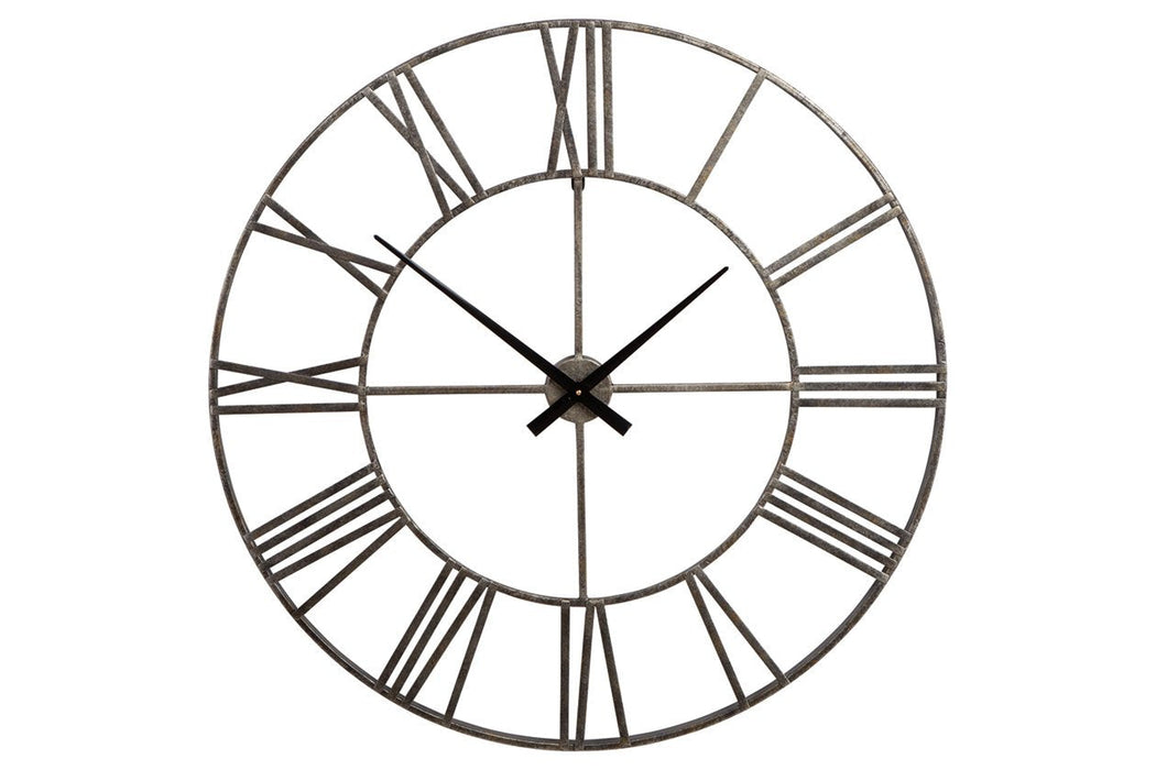 Paquita Antique Silver Wall Clock - A8010237 - Gate Furniture