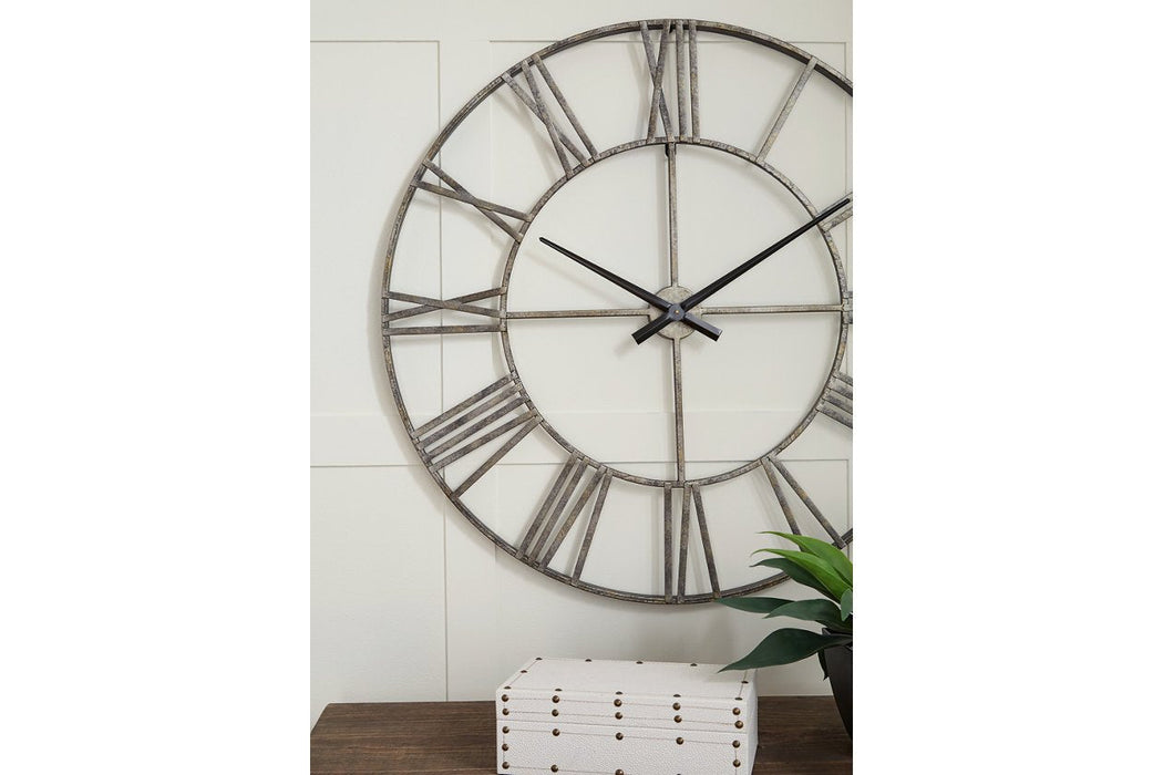 Paquita Antique Silver Wall Clock - A8010237 - Gate Furniture