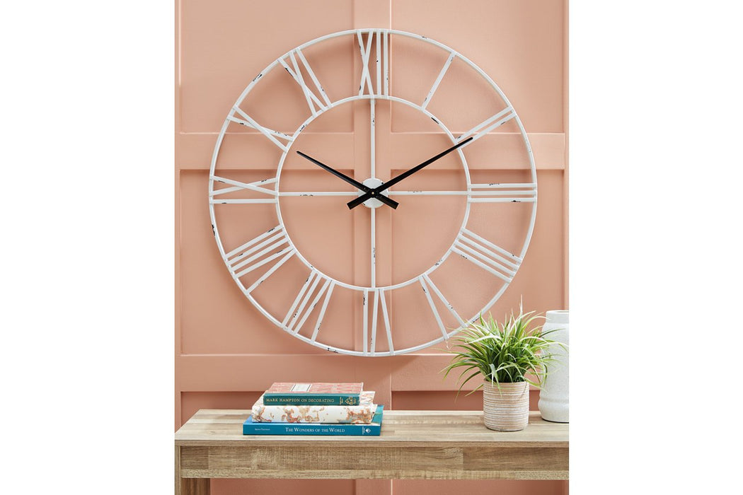 Paquita Antique White Wall Clock - A8010238 - Gate Furniture