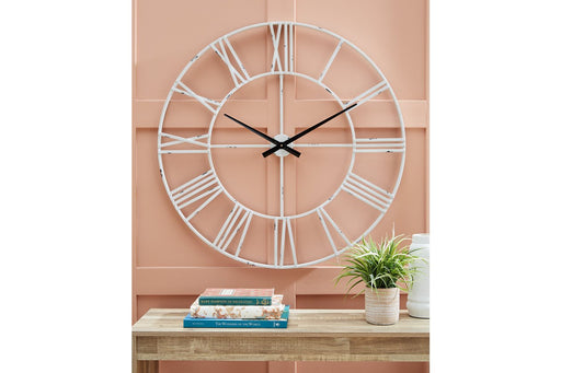 Paquita Antique White Wall Clock - A8010238 - Gate Furniture