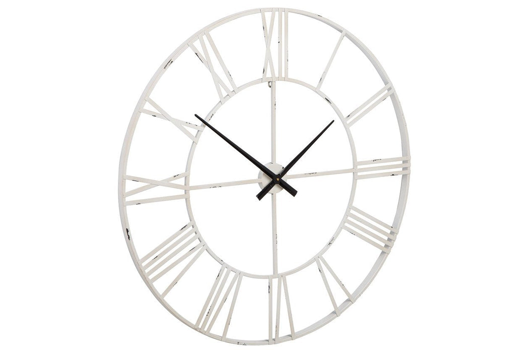 Paquita Antique White Wall Clock - A8010238 - Gate Furniture