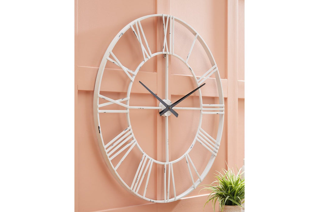 Paquita Antique White Wall Clock - A8010238 - Gate Furniture