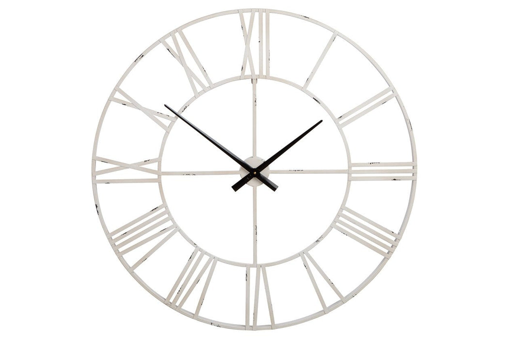 Paquita Antique White Wall Clock - A8010238 - Gate Furniture