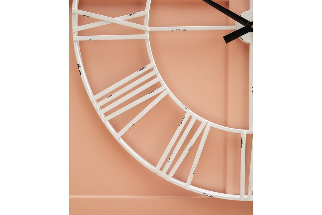 Paquita Antique White Wall Clock - A8010238 - Gate Furniture