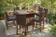 Paradise Trail Medium Brown Bar Table with Fire Pit - P750-665 - Gate Furniture