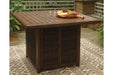 Paradise Trail Medium Brown Bar Table with Fire Pit - P750-665 - Gate Furniture