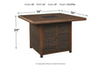 Paradise Trail Medium Brown Bar Table with Fire Pit - P750-665 - Gate Furniture