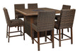 Paradise Trail Medium Brown Bar Table with Fire Pit - P750-665 - Gate Furniture