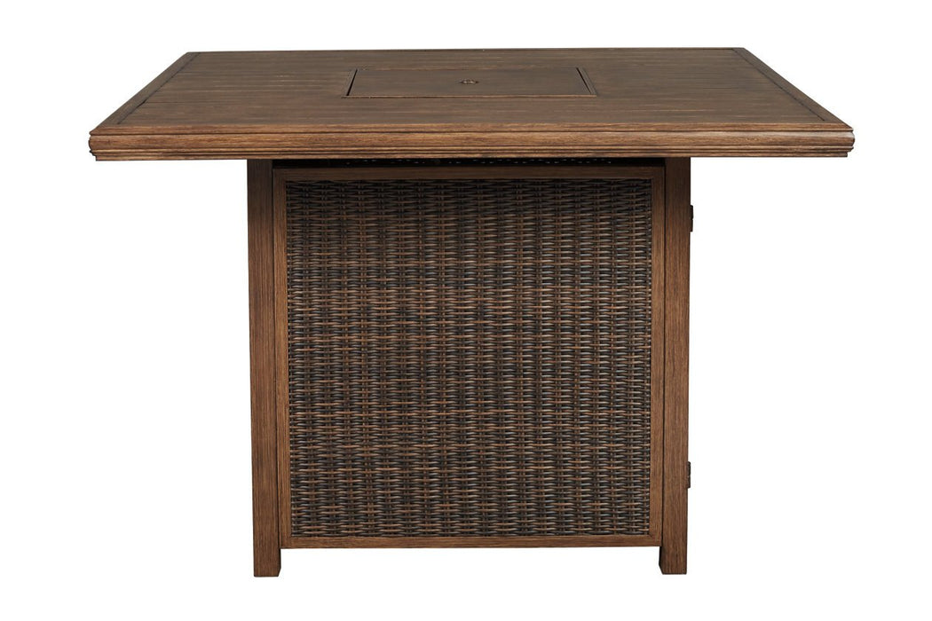 Paradise Trail Medium Brown Bar Table with Fire Pit - P750-665 - Gate Furniture