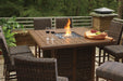 Paradise Trail Medium Brown Bar Table with Fire Pit - P750-665 - Gate Furniture