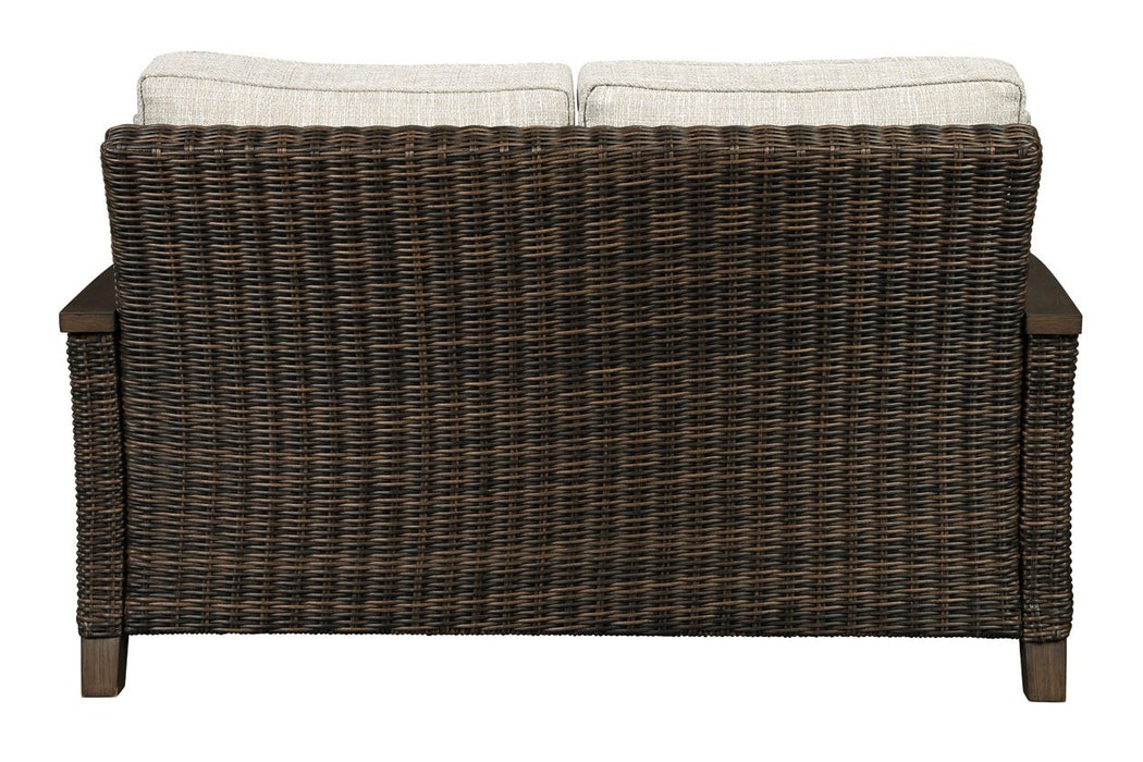 Paradise Trail Medium Brown Loveseat with Cushion - P750-835 - Gate Furniture