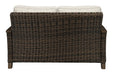 Paradise Trail Medium Brown Loveseat with Cushion - P750-835 - Gate Furniture