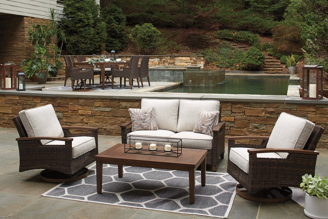 Paradise Trail Medium Brown Loveseat with Cushion - P750-835 - Gate Furniture