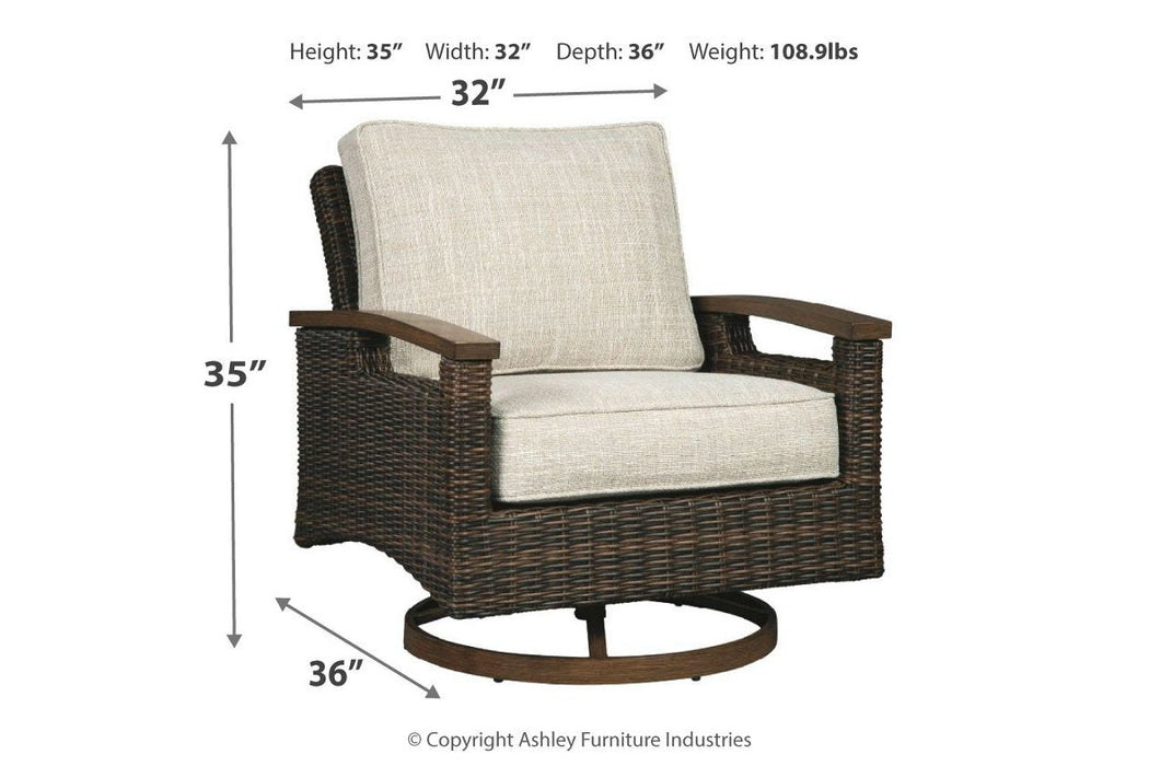 Paradise Trail Medium Brown Swivel Lounge Chair (Set of 2) - P750-821 - Gate Furniture