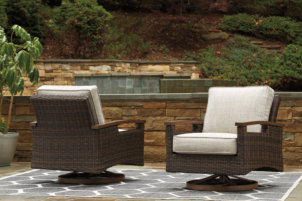 Paradise Trail Medium Brown Swivel Lounge Chair (Set of 2) - P750-821 - Gate Furniture