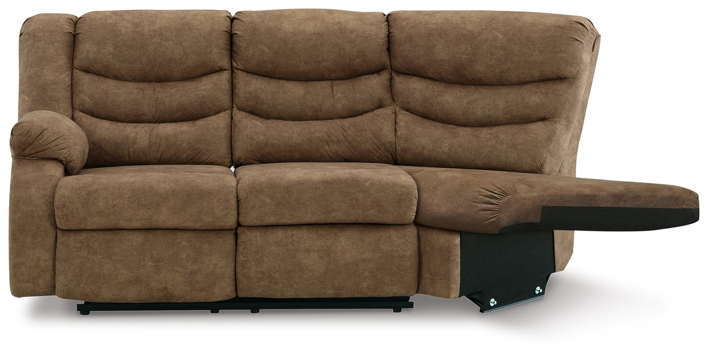 Partymate Left-Arm Facing Reclining Loveseat with Half Wedge - 3690248