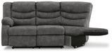 Partymate Left-Arm Facing Reclining Loveseat with Half Wedge - 3690348